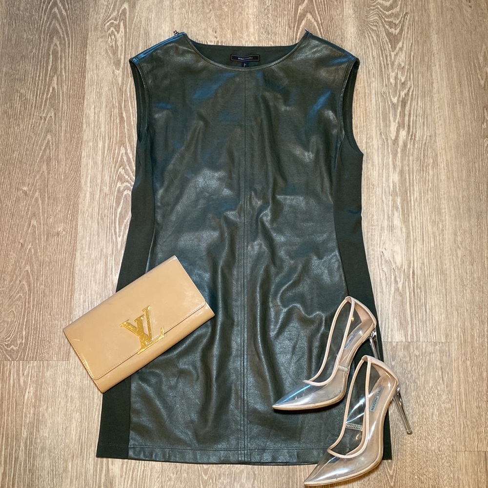 BCBGMAXAZRIA KARLEE LEATHER DRESS